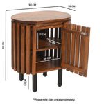 Slatted Mango Wood Bedside Table - Rogey