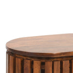 Slatted Mango Wood Bedside Table - Rogey