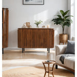 Slatted Mango Wood Large 2 Doors Sideboard - Rogey