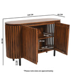 Slatted Mango Wood Large 2 Doors Sideboard - Rogey