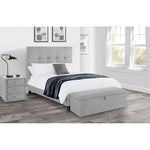 Sorrento High Headboard Bed 180Cm - Light Grey - Rogey