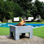 Square Fire Pit & Square Console Cement H40Cm W58Cm - Rogey