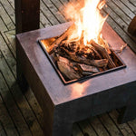 Square Fire Pit & Square Console Granite H40Cm W58Cm - Rogey