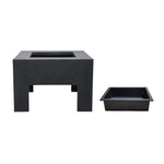 Square Fire Pit & Square Console Granite H40Cm W58Cm - Rogey