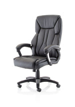 Stratford High Back Executive Black Leather Office Chair with Arms - Rogey