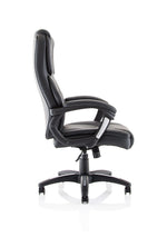 Stratford High Back Executive Black Leather Office Chair with Arms - Rogey