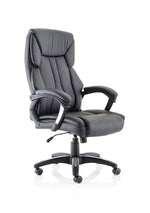 Stratford High Back Executive Black Leather Office Chair with Arms - Rogey