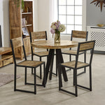 Surrey Industrial Metal & Wood Dining Chair (Sold In Pairs) - Rogey