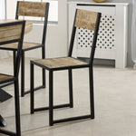 Surrey Industrial Metal & Wood Dining Chair (Sold In Pairs) - Rogey