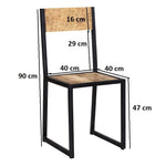 Surrey Industrial Metal & Wood Dining Chair (Sold In Pairs) - Rogey