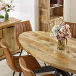 Surrey Solid Wood & Metal Oval Dining Table 6 - 8 Seater - Rogey