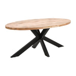 Surrey Solid Wood & Metal Oval Dining Table 6 - 8 Seater - Rogey