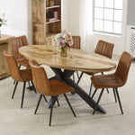 Surrey Solid Wood & Metal Oval Dining Table 6 - 8 Seater - Rogey