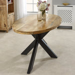 Surrey Solid Wood & Metal Oval Dining Table 6 - 8 Seater - Rogey