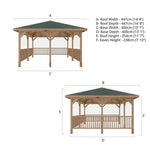 Sutton 4m x 3m Gazebo With Framed Rails - Rogey