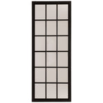 Tall Black Wooden Window Mirror - Rogey