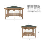 Thorpe 3m x 4m Gazebo With Vertical Rails - Rogey