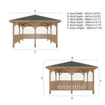 Thorpe 4m x 4m Gazebo With Vertical Rails - Rogey