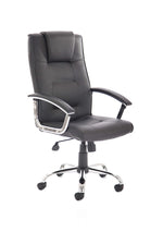 Thrift High Back Executive Black Leather Office Chair with Arms - Rogey