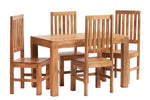 Toko Light Mango 4Ft Dining Set With Wooden Chairs - Rogey