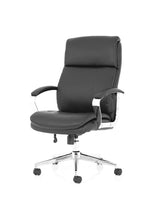 Tunis High Back Executive Black Leather Office Chair with Arms - Rogey