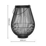 Venere Lantern with Glass Insert Black H34cm W26cm - Rogey