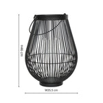 Venere Lantern with Glass Insert Black H46cm W35.5cm - Rogey