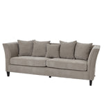 Vesper Taupe Cushion Back Three Seater Sofa - Rogey