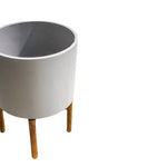 Vigo Concrete Grey Planter with Stand D22cm - Rogey