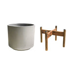 Vigo Concrete Grey Planter with Stand D22cm - Rogey