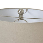 White Ceramic Ginger Jar Lamp With Linen Shade - Rogey