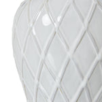 White Ceramic Ginger Jar Lamp With Linen Shade - Rogey