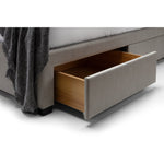 Wilton Deep Button 4 Drawer Bed 135cm - Grey Linen - Rogey