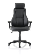 Winsor Medium Back Executive Black Leather Office Chair with Arms - Rogey