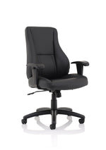 Winsor Medium Back Executive Black Leather Office Chair with Arms - Rogey