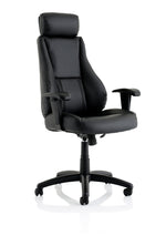 Winsor Medium Back Executive Black Leather Office Chair with Arms - Rogey