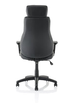 Winsor Medium Back Executive Black Leather Office Chair with Arms - Rogey