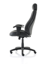 Winsor Medium Back Executive Black Leather Office Chair with Arms - Rogey