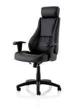 Winsor Medium Back Executive Black Leather Office Chair with Arms - Rogey