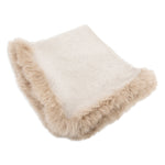 Woven Beige Wool Blanket Sheepskin Trim - Rogey