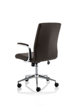 Ezra Medium Back Leather Executive Office Chair with Arms - Rogey