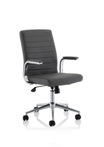 Ezra Medium Back Leather Executive Office Chair with Arms - Rogey