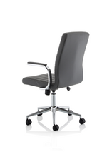 Ezra Medium Back Leather Executive Office Chair with Arms - Rogey