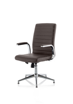 Ezra Medium Back Leather Executive Office Chair with Arms - Rogey