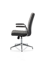 Ezra Medium Back Leather Executive Office Chair with Arms - Rogey